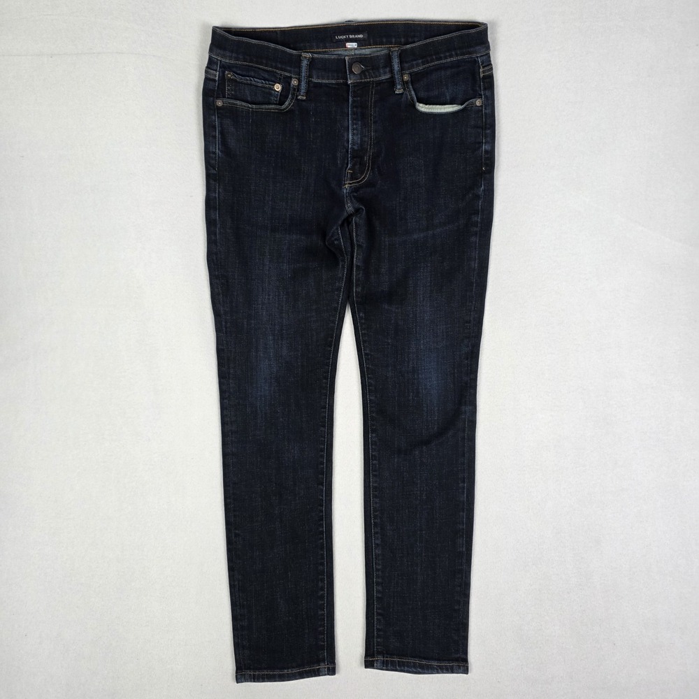Lucky Brand Jeans Mens 33x32 Fits 34x31 Blue 411 Athletic Taper Dark Stretch